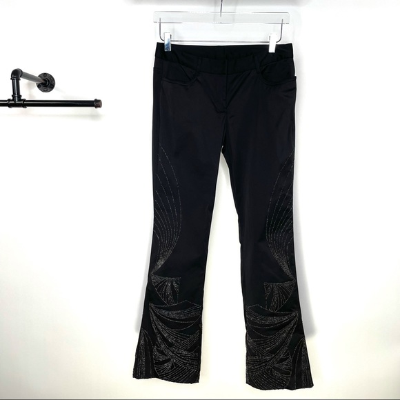 Express Stretch Black Beaded Pants Size 5/6 - Picture 1 of 7